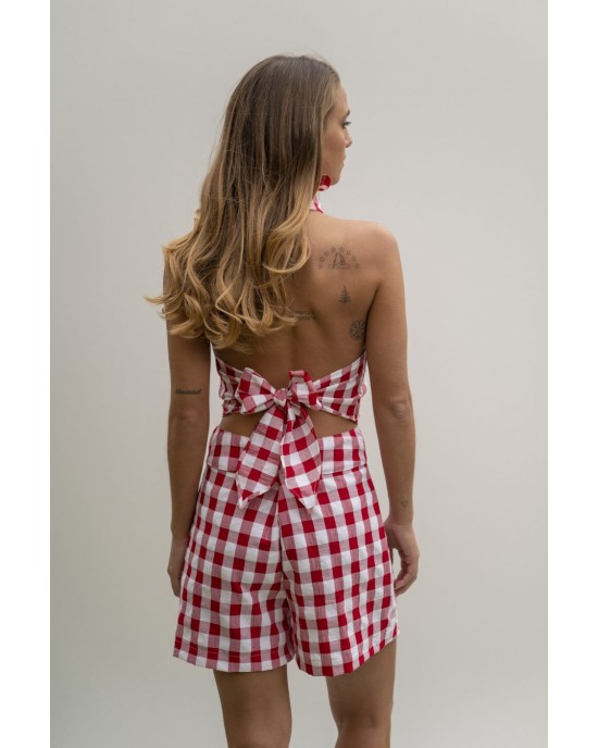 BACKLESS VICHY SHIRT TOP