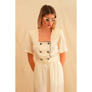 IVORY JACQUARD ]UMPSUIT TRIKOGIA