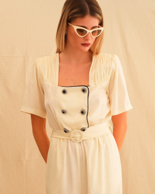 IVORY JACQUARD ]UMPSUIT TRIKOGIA