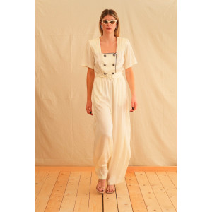 IVORY JACQUARD ]UMPSUIT TRIKOGIA