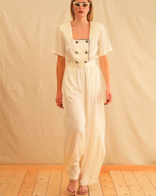 IVORY JACQUARD ]UMPSUIT TRIKOGIA
