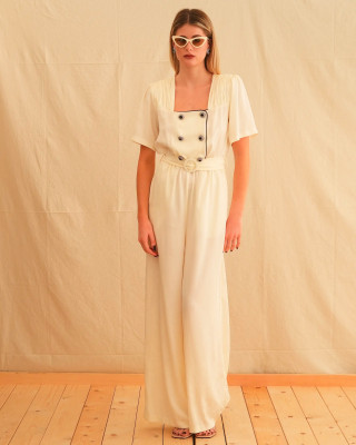 IVORY JACQUARD ]UMPSUIT TRIKOGIA