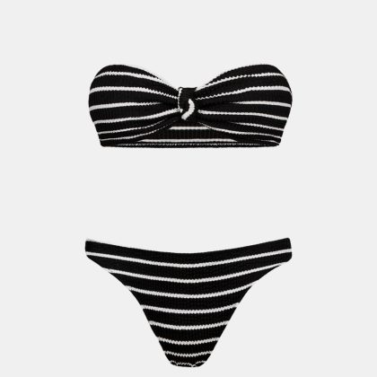 STRIPES STRAPLESS CRINKLE BIKINI