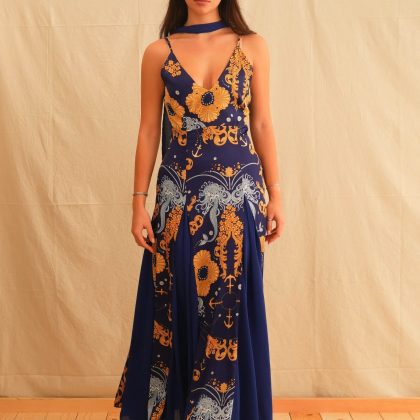 BLUE OCEAN MAXI DRESS TRIKOGIA
