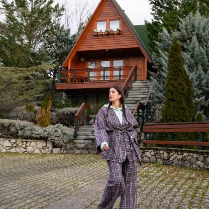SOBOHEMIAN SASHA TROUSERS GREY PURPLE