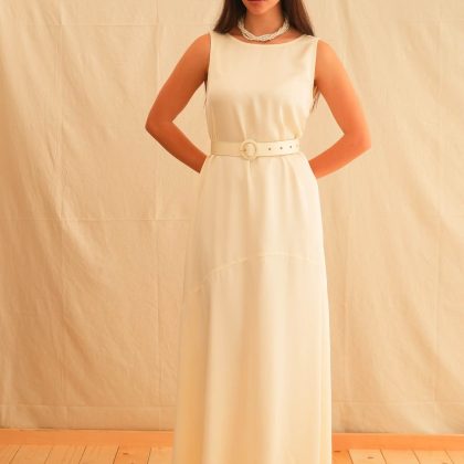 WHITE MAXI DRESS TRIKOGIA