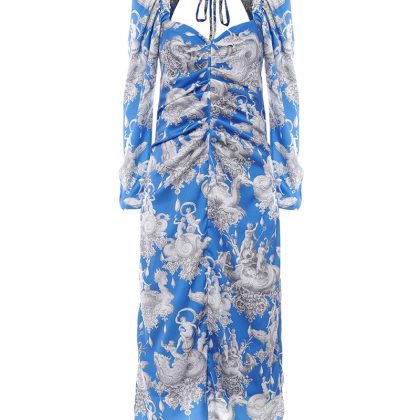 MILKWHITE PRINTED MIDI DRESS MILKWHITE
