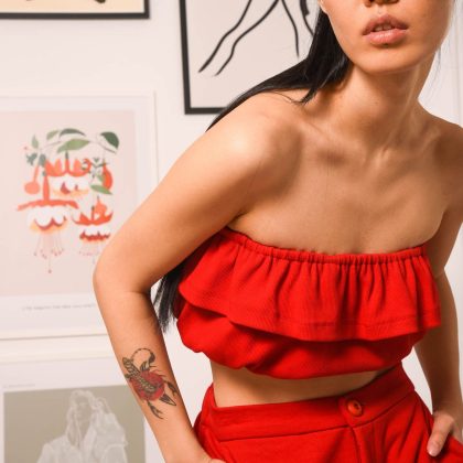 ARPYES INTERMISSION FRILLED TOP