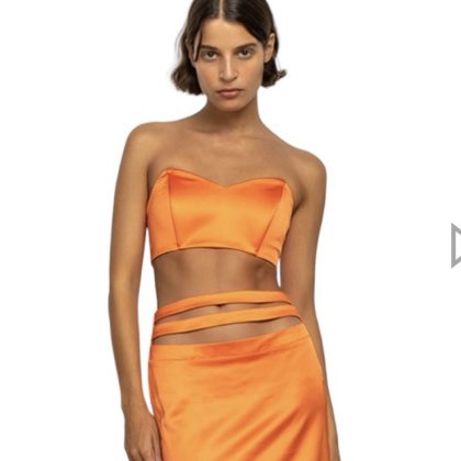STEFANIA VAIDANI IMANI SILK CROP TOP