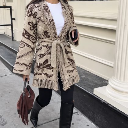 BANDANA PRINT CARDIGAN