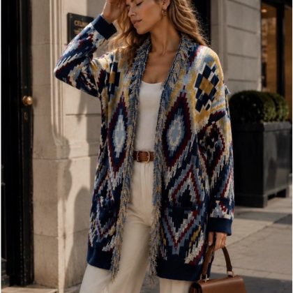 AZTEC PRINT BOHO CARDIGAN